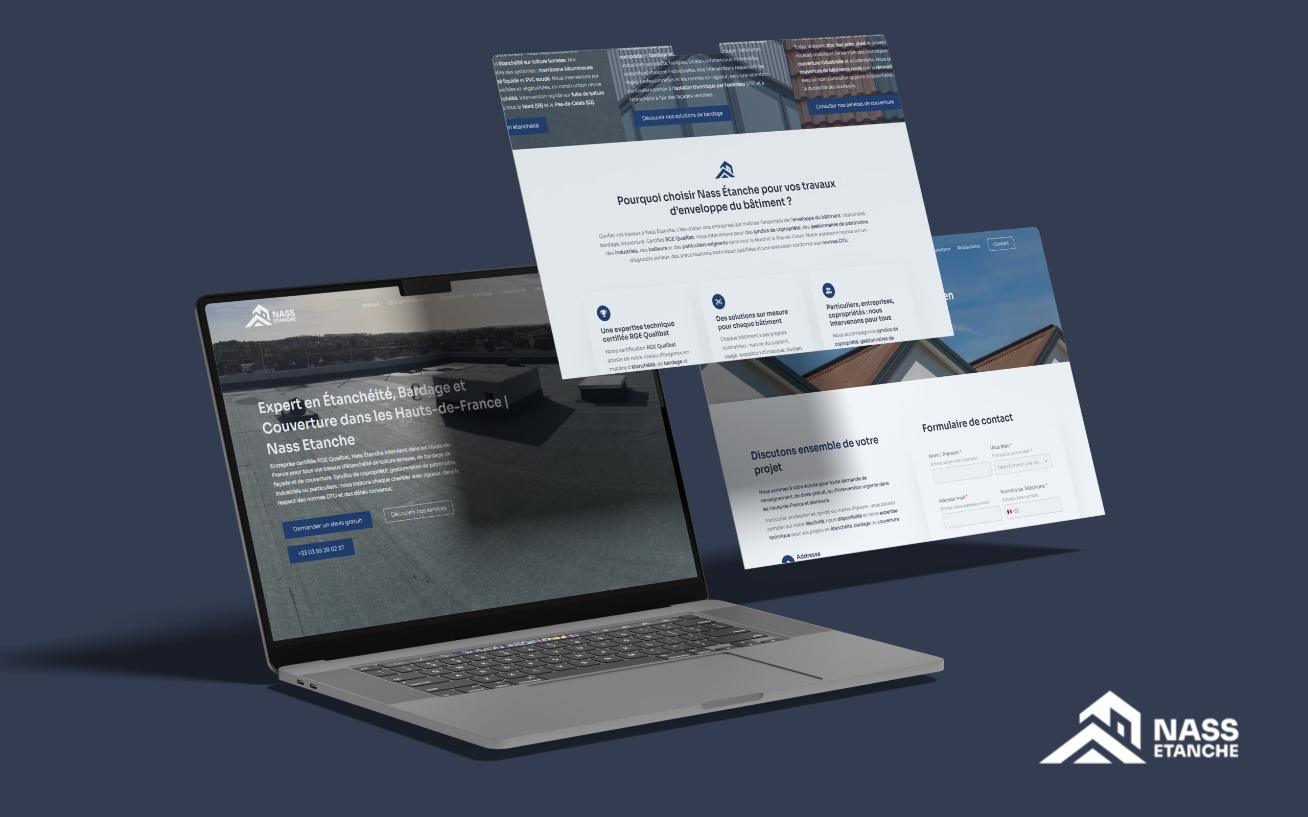 Création site web pour entreprise d'étanchéité Hauts-de-France – Comberry